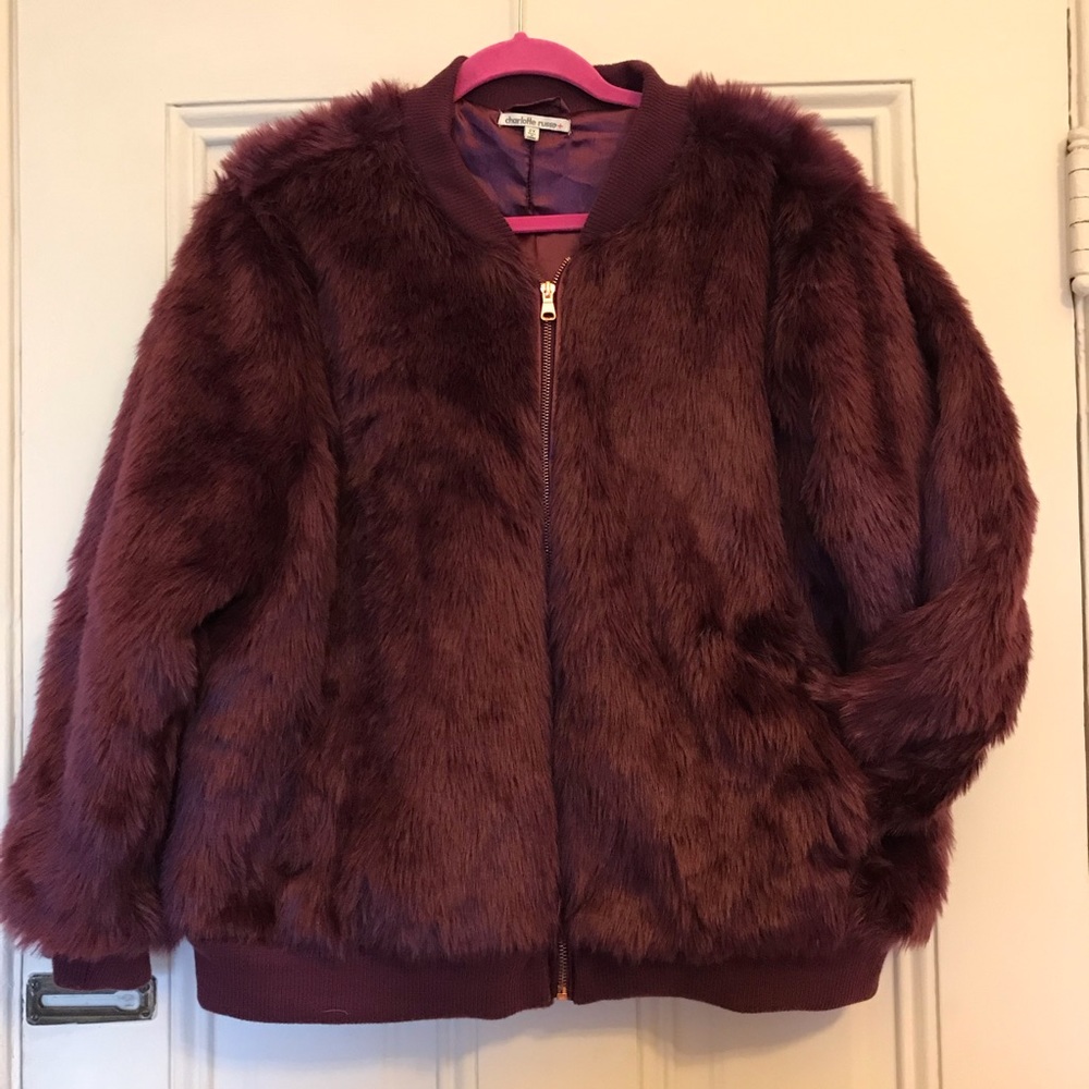 Plus Size Charlotte Russe Fur Bomber
